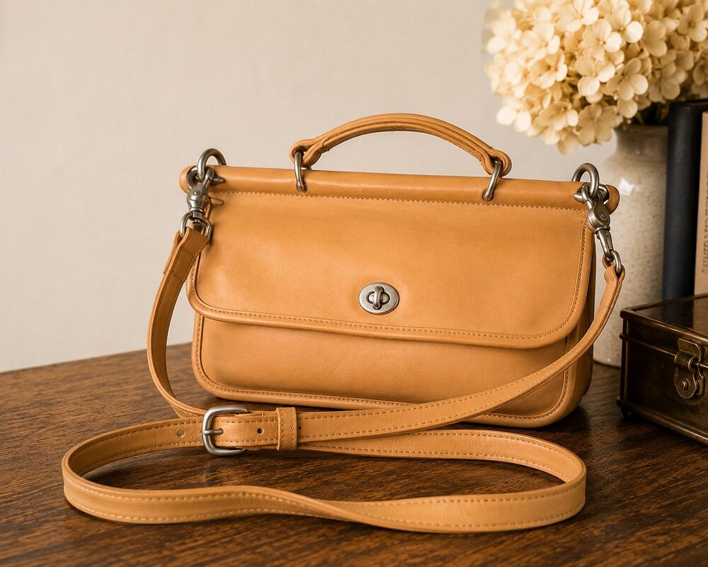 Vintage Coach Camel Brown City Willis